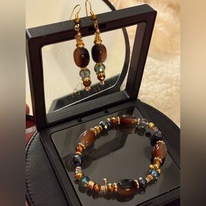 Elegant Gold and Brown Jewelry Set 2pc NWT by KkBrasil